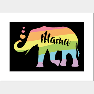 Mama Elephant Mother's Day Gay LGBT Mom Heart Gift Posters and Art